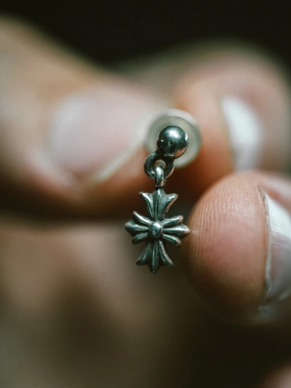 Chrome Hearts Tiny E Drop Earring